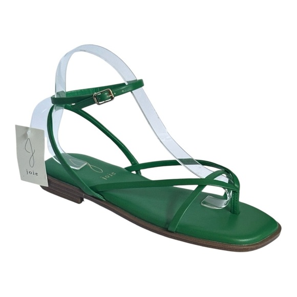 Joie Vida Green Strappy Sandals Women’s 8M Toe Loop Ankle Strap Flat 1” Heel NWT - Picture 1 of 9